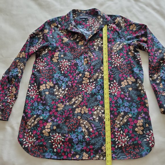 Lands' End Plus Size 16T Tall No Iron Floral Shirt - Picture 12 of 13